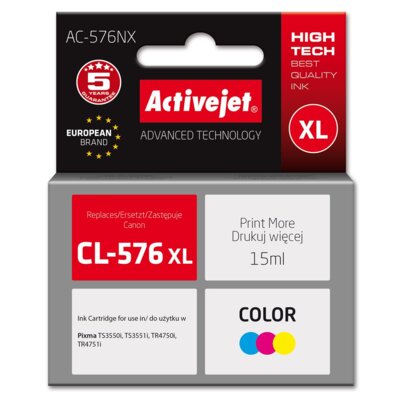 Tusz ACTIVEJET do Canon CL-576XL Kolorowy 15 ml AC-576NX