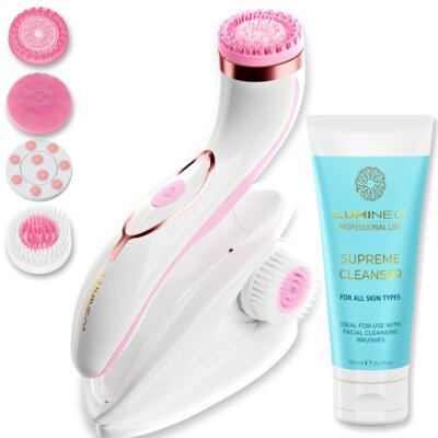 Szczoteczka soniczna do twarzy LUMINEO 8688 Pro Różowy + Żel do wszystkich rodzajów skóry 100 ml