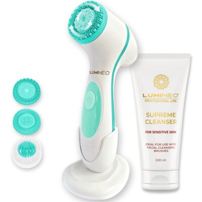 Szczoteczka do twarzy LUMINEO 868 Classic Turkusowy + Żel do skóry delikatnej i wrażliwej 100 ml