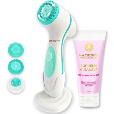 Szczoteczka do twarzy LUMINEO 868 Classic Turkusowy + Żel do skóry trądzikowej i problematycznej 100 ml