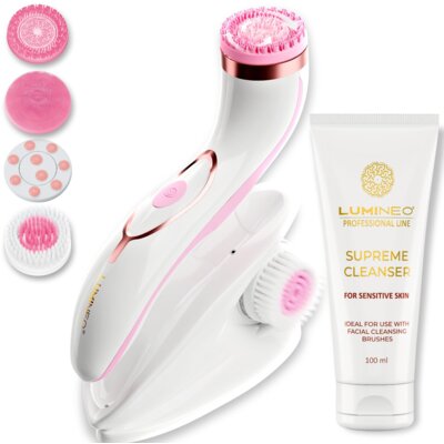 Szczoteczka soniczna do twarzy LUMINEO 8688 Pro Różowy + Żel do skóry delikatnej i wrażliwej 100 ml