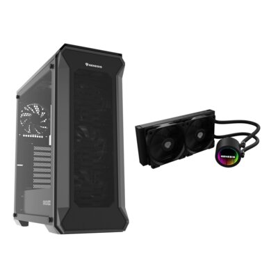 Obudowa GENESIS Irid 505F + Chłodzenie wodne GENESIS Hydria 240