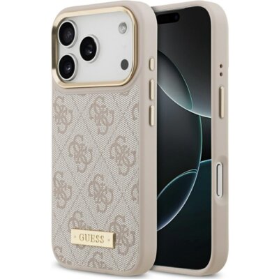 Etui GUESS 4G Logo Plate MagSafe do Apple iPhone 17 Pro Różowy