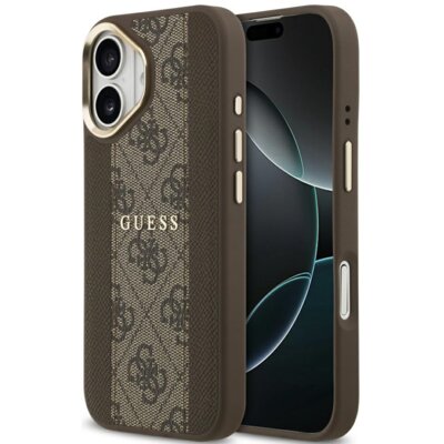 Etui GUESS 4G Stripe MagSafe do Apple iPhone 17 Brązowy