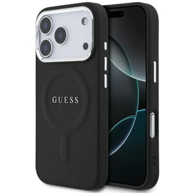 Etui GUESS Classic Logo MagSafe do Apple iPhone 17 Pro Czarny