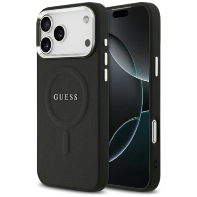 Etui GUESS Classic Logo MagSafe do Apple iPhone 17 Pro Max Czarny