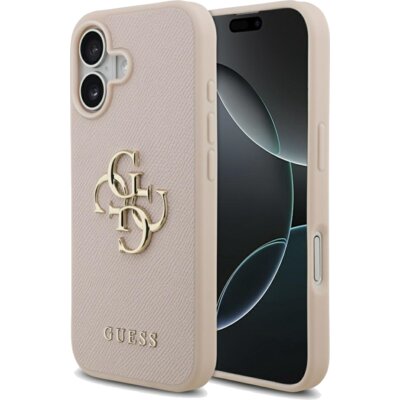 Etui GUESS Grained Big 4G & Classic Logo do Apple iPhone 17 Różowy