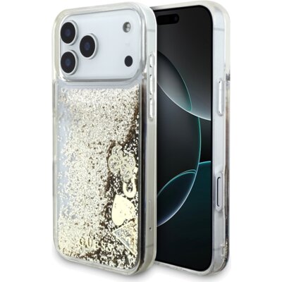 Etui GUESS Liq. Glitter 4 Charms do Apple iPhone 17 Pro Złoty