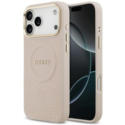 Etui GUESS Peony Hot Stamp MagSafe do Apple iPhone 17 Pro Max Różowy