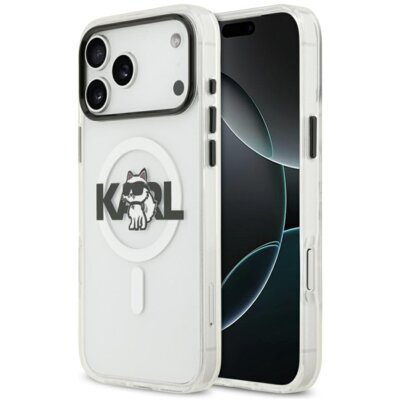 Etui KARL LAGERFELD IML Choupette Sketch Logo MagSafe do Apple iPhone 17 Pro Przezroczysty
