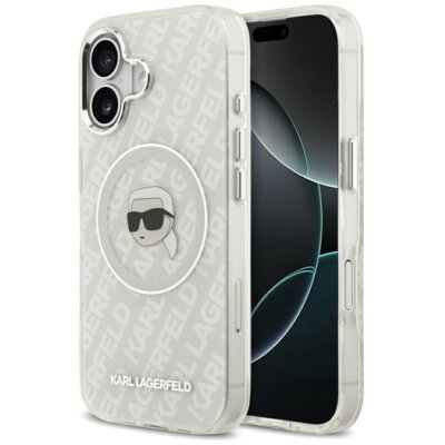 Etui KARL LAGERFELD IML Karl Head Logo MagSafe do Apple iPhone 17 Szary