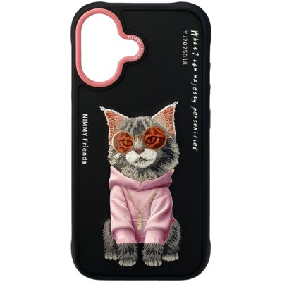 Etui NIMMY Glasses Cool Cat do Apple iPhone 17 Czarny