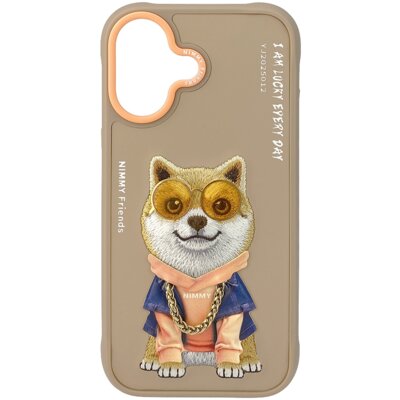 Etui NIMMY Glasses Cool Dog do Apple iPhone 17 Beżowy