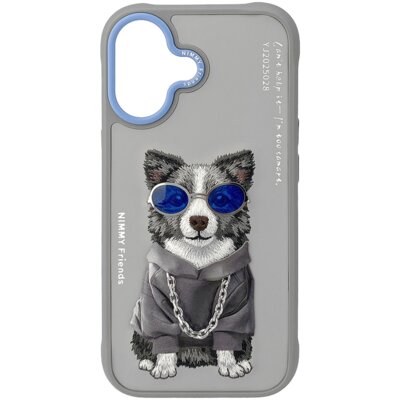 Etui NIMMY Glasses Cool Dog do Apple iPhone 17 Szary
