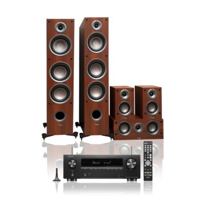 Zestaw Kina domowego DENON AVR-X1700H + Kolumny Glośnikowe 5.0 TAGA HARMONY TAV-507 CZ+ORZECH 7.2-kanałowy, 4K, DTS:X, BT, HDR10