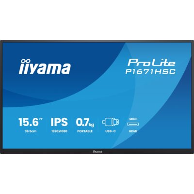 Monitor IIYAMA ProLite P1671HSC-B1 15.6" 1920x1080px IPS 3 ms [GTG]