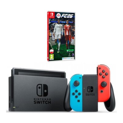 Konsola NINTENDO Switch HAC-001(-01) + Kontroler Switch Czerwono-niebieski + EA SPORTS FC 26 Gra NINTENDO SWITCH