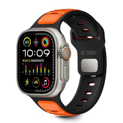 Pasek TECH-PROTECT IconBand Line do Apple Watch do koperty 44/45/46/49 mm Czarno-pomarańczowy