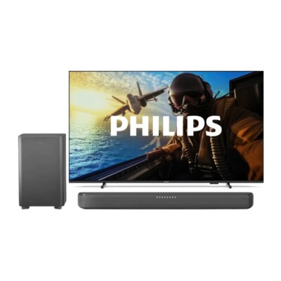 Telewizor PHILIPS 43PUS7000 43" LED 4K Titan OS Dolby Atmos HDMI 2.1 + Soundbar PHILIPS TAB5309/10 Szary 2.1-kanałowy, Bezprzewodowy Subwoofer, HDMI-CEC, DTS Virtual:X, Dolby Digital+