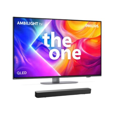 Telewizor PHILIPS 55PUS9060 55" QLED 4K 144Hz VRR Titan OS Ambilight x3 Dolby Atmos Dolby Vision HDMI 2.1 + Soundbar PHILIPS TAB4000/10 Czarny 2.0-kanałowy, HDMI ARC