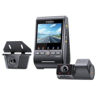 Wideorejestrator VIOFO A329SW + kamera tylna + kamera wewnętrzna