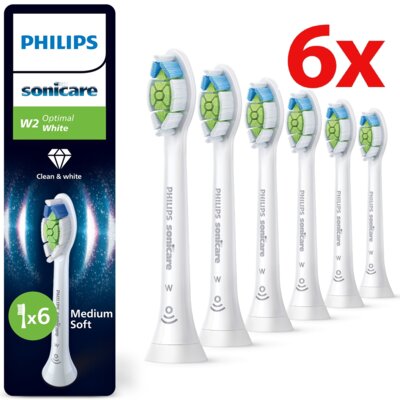 Oryginalne końcówki Philips Sonicare W2 HX6066/87 Średnio miękkie włókna (6 szt.) (Wybielające)