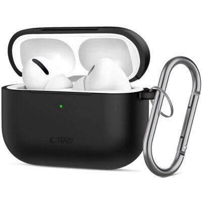 Etui na słuchawki TECH-PROTECT Silicone Hook do Apple Airpods Pro 3 Czarny