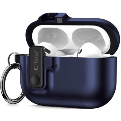 Etui na słuchawki TECH-PROTECT Slim Hook do Apple Airpods Pro 3 Granatowy