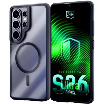 Etui 3MK Satin Armor MagCase do Samsung Galaxy S26 Ultra Przezroczysto-czarny