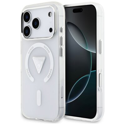 Etui GUESS IML Gradient Triangle Logo MagSafe do Apple iPhone 17 Pro Przezroczysty