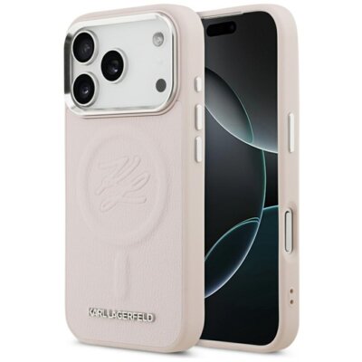 Etui KARL LAGERFELD Initial & Metal Logo MagSafe do Apple iPhone 17 Pro Różowy