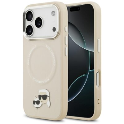 Etui KARL LAGERFELD Karl & Choupette Pins MagSafe do Apple iPhone 17 Pro Max Beżowy