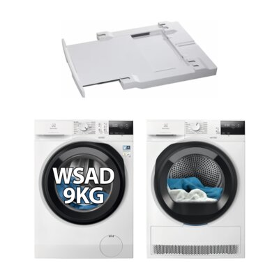 Pralka ELECTROLUX MEW2E9X6P SensiCare 600 9kg 1200 obr + Suszarka ELECTROLUX Absolute Care 600 EW6D285YP + Łącznik AEG A1WYHSK2