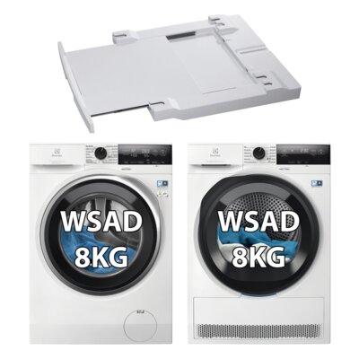 Pralka ELECTROLUX MEW3E8Y7P SteamCare 700 8kg 1400 obr UniversalDose + Suszarka ELECTROLUX Absolute Care 700 MEWD3E8C7P + Łącznik AEG A1WYHSK2