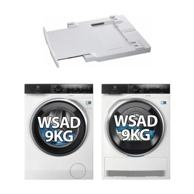 Pralka ELECTROLUX MEW4EH9Y7P SteamCare 700 9kg 1400 obr UniversalDose + Suszarka ELECTROLUX MEWD4E9C7CP + Łącznik AEG A1WYHSK2