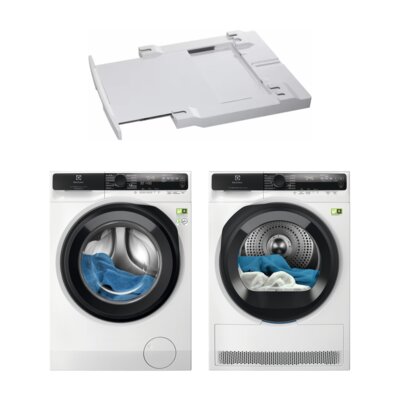 Pralka ELECTROLUX EW8F5402QP UltraCare 800 11kg 1400 obr UniversalDose + Suszarka ELECTROLUX Absolute Care 700 EW7D585UC z pompą ciepła + Łącznik AEG A1WYHSK2