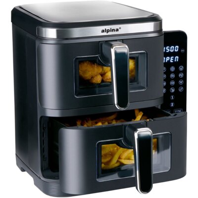 Air Fryer Frytkownica beztłuszczowa ALPINA XXL 2800W 11L z podwójnym koszem programator czasowy