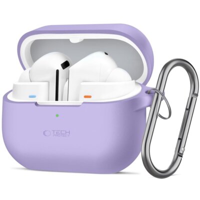 Etui TECH-PROTECT Silicone Hook do Samsung Galaxy Buds 3/3 FE/3 Pro Fioletowy