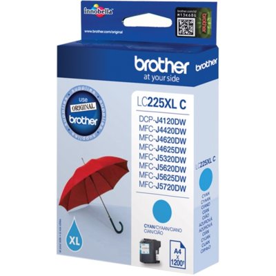 Tusz BROTHER Błękitny 12.07 ml LC-225XLC