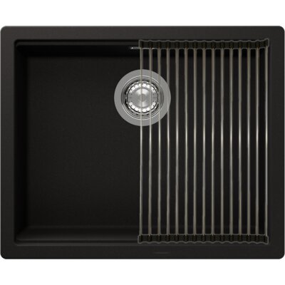 Zlewozmywak jednokomorowy z ociekaczem SCHOCK Manhattan N-100L Onyx 45.6x55.6 + Mata składana