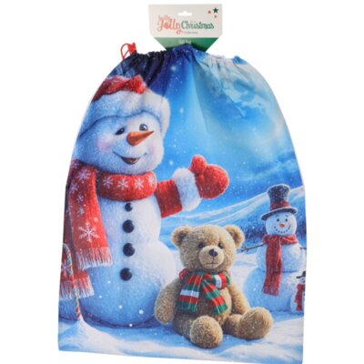 Worek prezentowy CHRISTMAS DECORATION Bałwan 60 x 78 cm