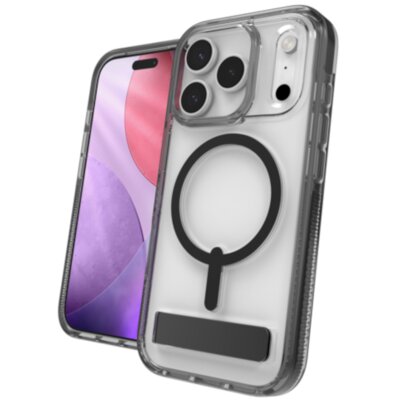 Etui ZAGG Santa Cruz Snap Kickstand MagSafe do Apple iPhone 17 Pro Przezroczysto-czarny