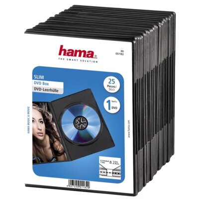 Pudełko HAMA Slim DVD Jewel Case 51182 Czarny (25 szt.)