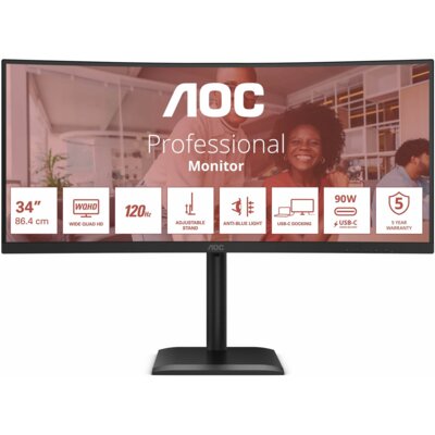 Monitor AOC CU34E4CV 34" 3440x1440px 120Hz 4 ms [GTG] Curved