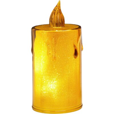 Świeca dekoracyjna CHRISTMAS DECORATION Led Zdobiona 5.5 x 10.5 cm Amber-transparentny