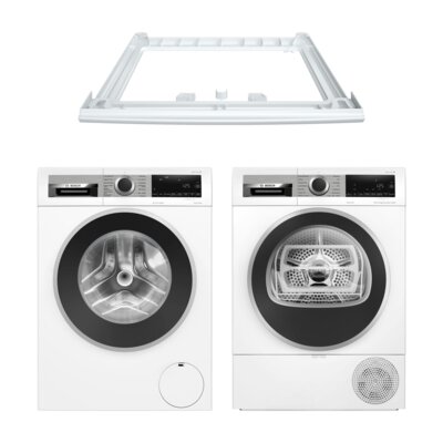 Pralka BOSCH WGG256ZTPL Seria 6 10kg 1600 obr + Suszarka BOSCH WQG241MSPL Seria 6 z pompą ciepła + Łącznik BOSCH WTZ27410