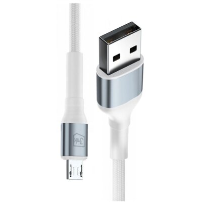 Kabel USB - Micro USB 3MK Hyper Cable N-Series 1 m 12W Biały