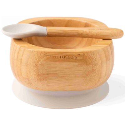 Miseczka bambusowa ECO RASCALS Głęboka Szary