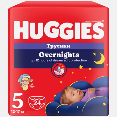 Pieluchomajtki HUGGIES Overnight Lullaby 5 (24 szt.)