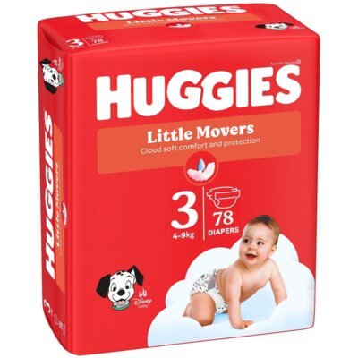 Pieluszki HUGGIES Little Movers Mega Pack 3 4-9kg (78 szt.)